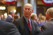 Sen. Duey Stroebel, R-Saukville, is seen at the State of the State address at the Capitol in Madison, Wisconsin on Jan. 24, 2018. Stroebel has sponsored several bills to add restrictions on absentee voting, which he says are aimed at boosting voter confidence in elections. (Coburn Dukehart/Wisconsin Watch)