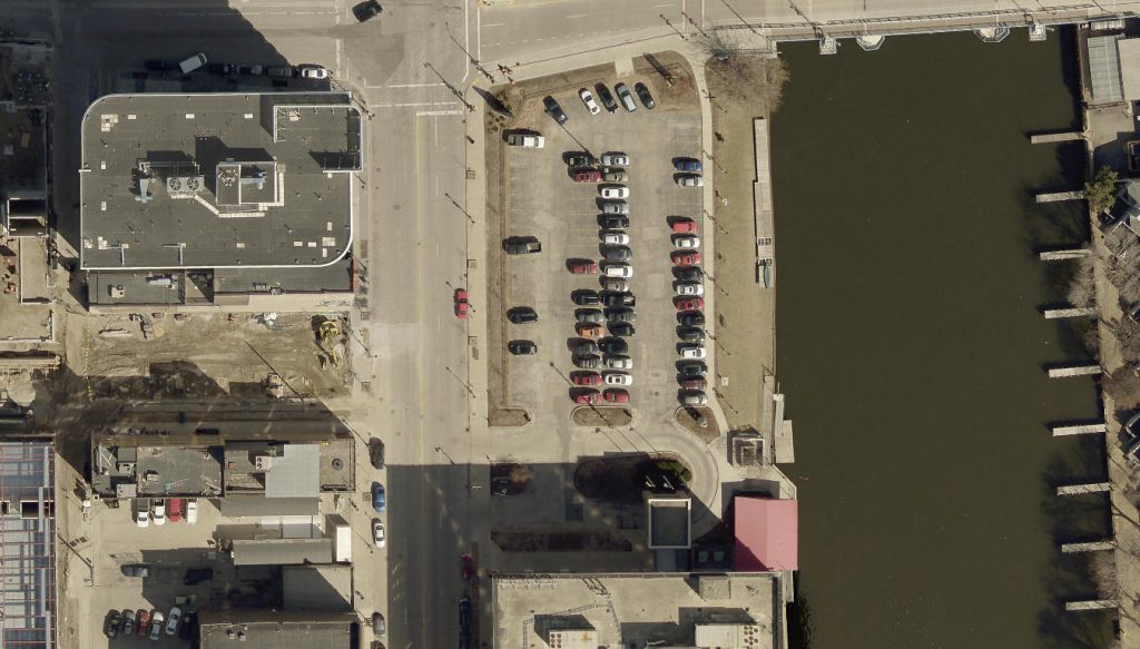 1124 N. Old World Third St. parking lot in 2018. Image from City of Milwaukee land management system.
