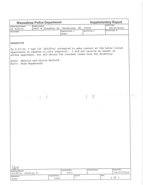 The report written by Det. Jeff Griffin