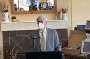 Gov. Evers speaking at Miss Molly’s Cafe & Pastry Shop on March 29th, 2021. Photo by Graham Kilmer.