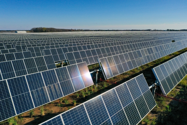 The Two Creeks solar plant in Manitowoc County went online in November. With half a million solar panels, the solar farm can provide enough power for 33,000 homes. Photo courtesy of Wisconsin Public Service.
