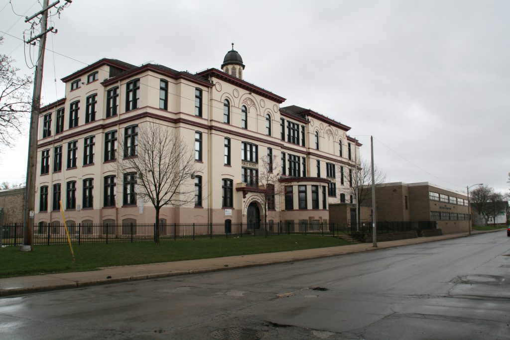 Phillis Wheatley School in April 2021. Photo by Jeramey Jannene.