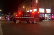 A Milwaukee Fire Department ambulance at a rollover crash on S. 1st St. Photo by Jeramey Jannene.