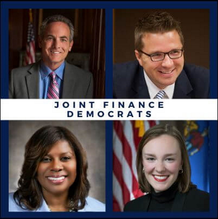 Joint Finance Committee JFC Democratic Reps. Erpenbach, Goyke, Johnson, Neubauer (Photo via FaceBook)