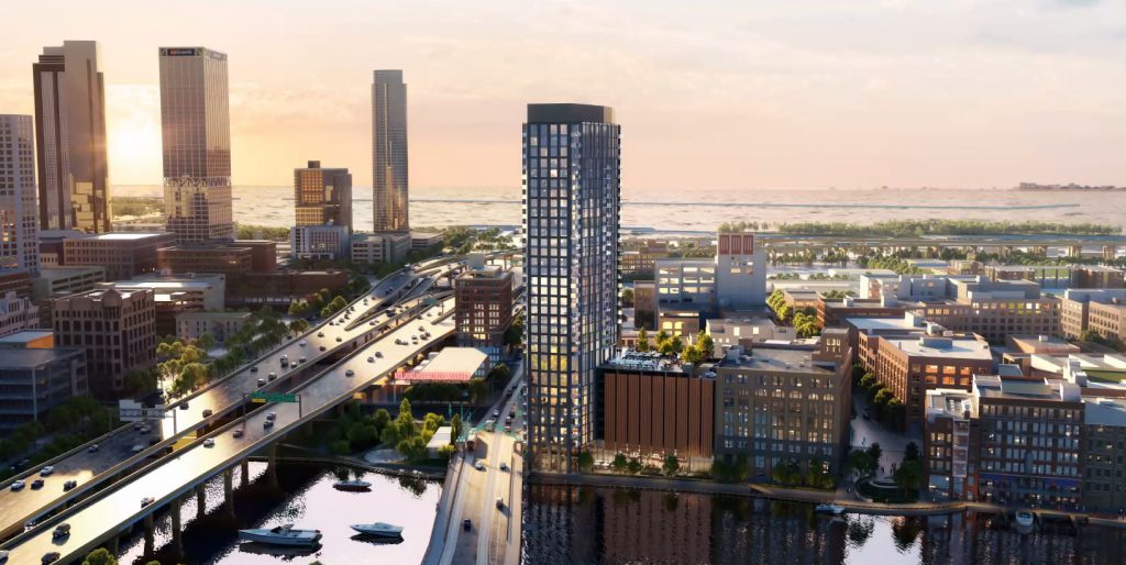333 N. Water St. tower proposal. Rendering by Solomon Cordwell Buenz.