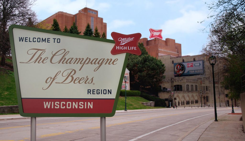 The Champagne of Beers region sign. Image from Molson Coors.