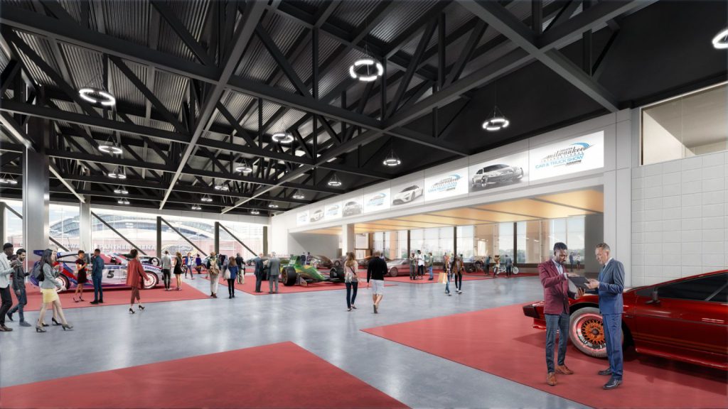 Wisconsin Center expanded exhibition hall. Rendering by tvsdesign and Eppstein Uhen Architects.
