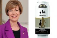 U.S. Sen. Tammy Baldwin and Minocqua Brewing's ",la - A Vice Presidential Stout".