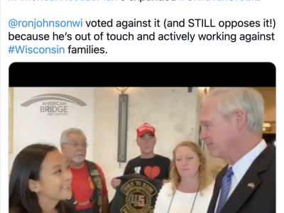 Ron Johnson Doubles Down On Opposition To Tax Cuts For Working Families