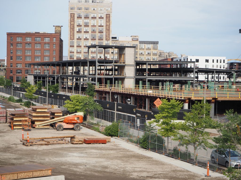 Rite-Hite R&D building under construction along W. Freshwater Way. Photo by Jeramey Jannene.