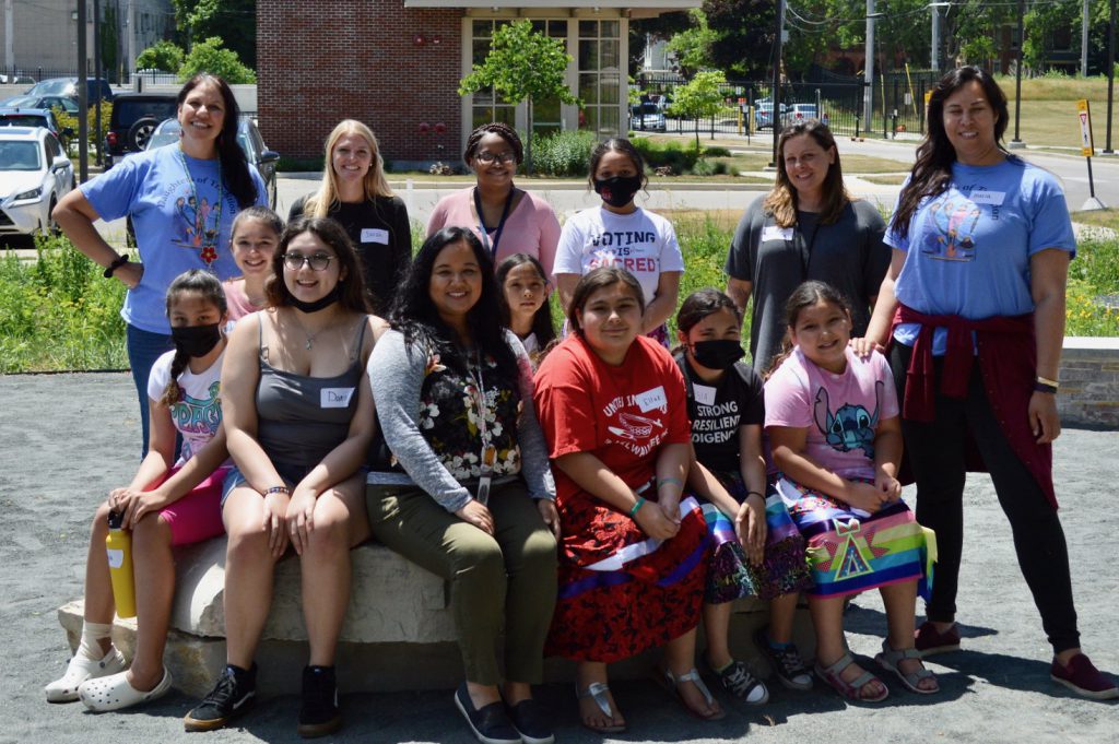 During the summer, Daughters of Tradition gather weekly at the HIR Wellness Institute. This summer, the girls are working on a podcast. Photo by Ana Martinez-Ortiz/NNS.