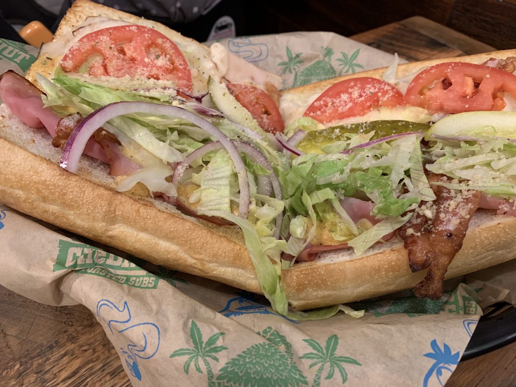 "Midwest Best" club sandwich at Cheba Hut. Photo by Jeramey Jannene.