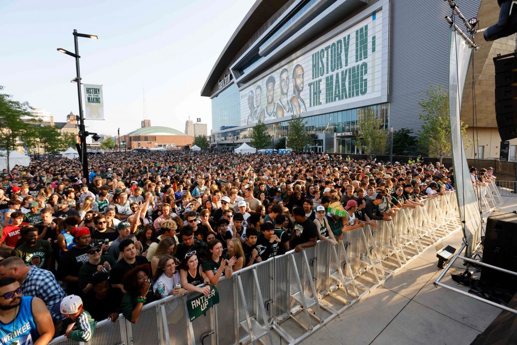 Deer District watch party. Photo from the Milwaukee Bucks.