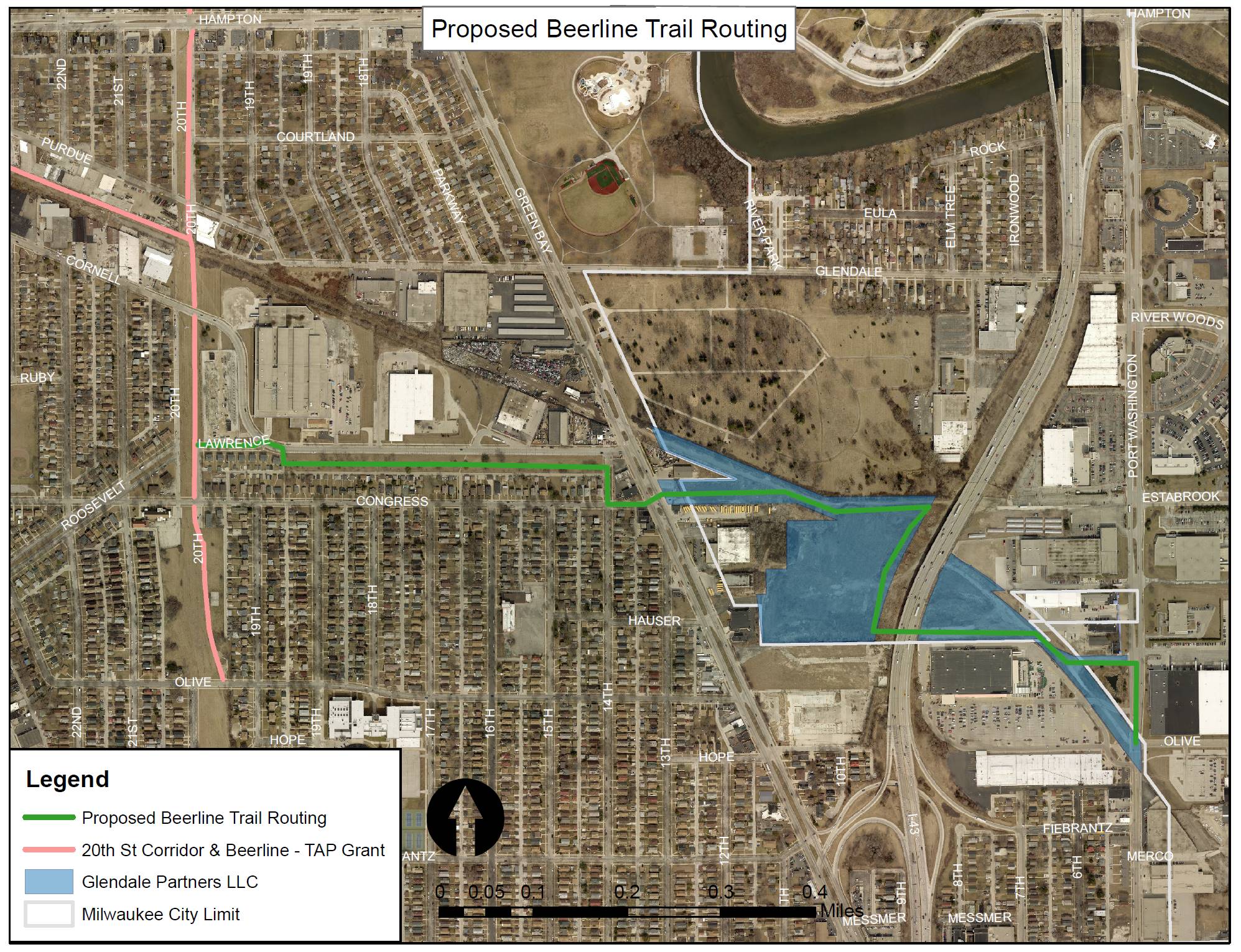 A map of the proposed extension by the City of Milwaukee.