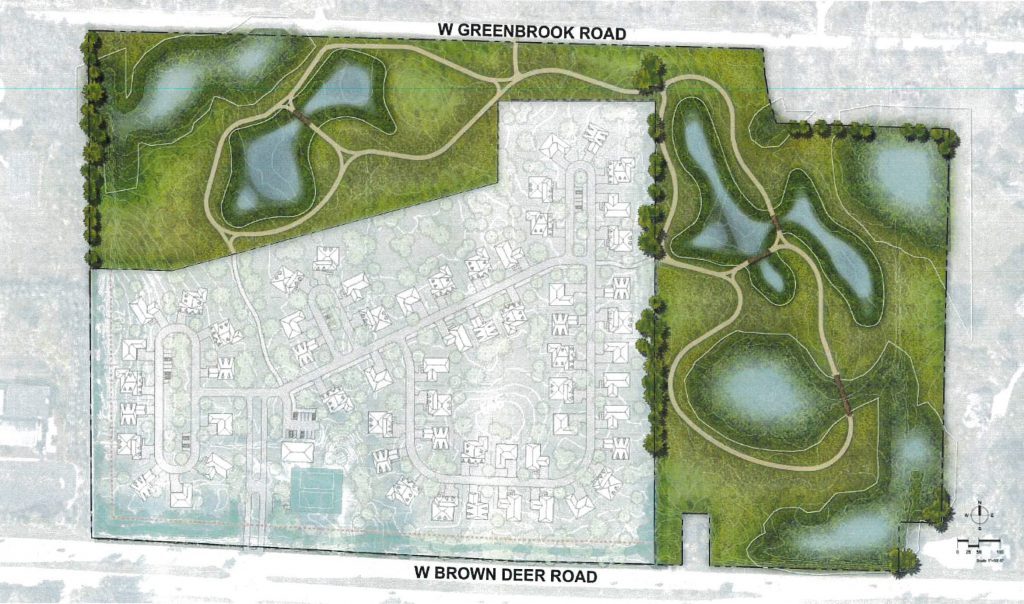 Plan to develop 60 homes in the Village of River Hills.