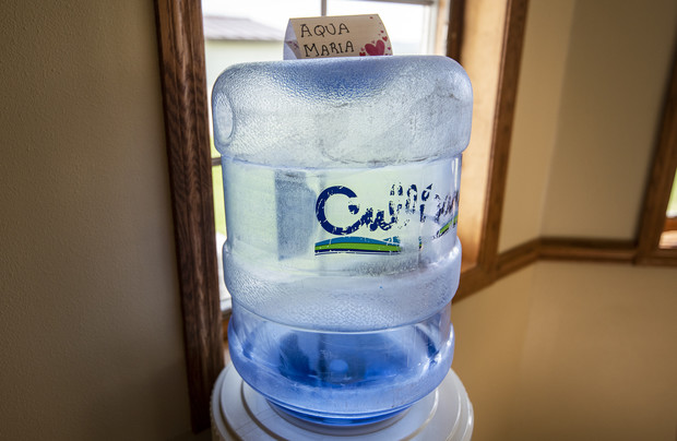 Mary Wetterling named the water dispenser at her French Island, Wis., home “Aqua Maria.” Angela Major/WPR