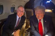 Speaker Robin Vos flies with former President Donald Trump to talk election audit on 8/21/21 | Vos official Facebook