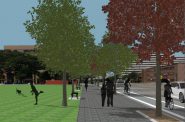 Cathedral Square Park streetscaping rendering. Image from Cathedral Square Friends.