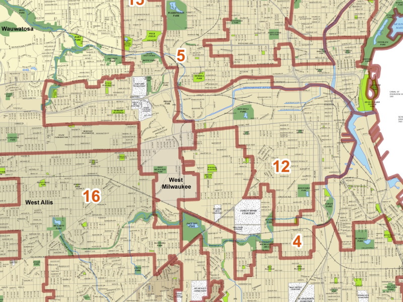 Portion of the current district map.