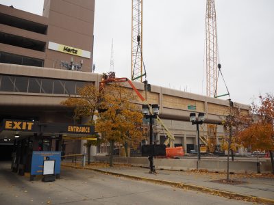 Skywalk Between Hyatt Regency and Wisconsin Center Demolished