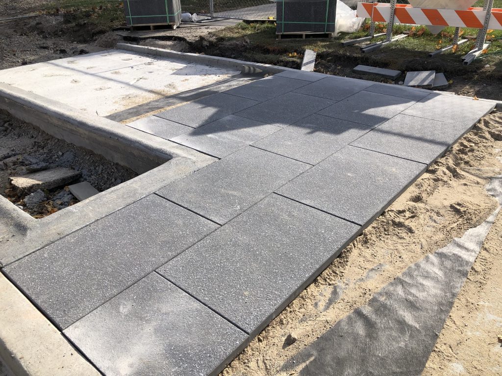 New pavers at Cathedral Square Park. Photo by Jeramey Jannene.