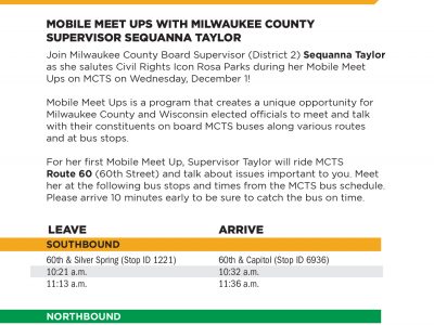 Supervisor Taylor to Host Mobile Meet Up with MCTS