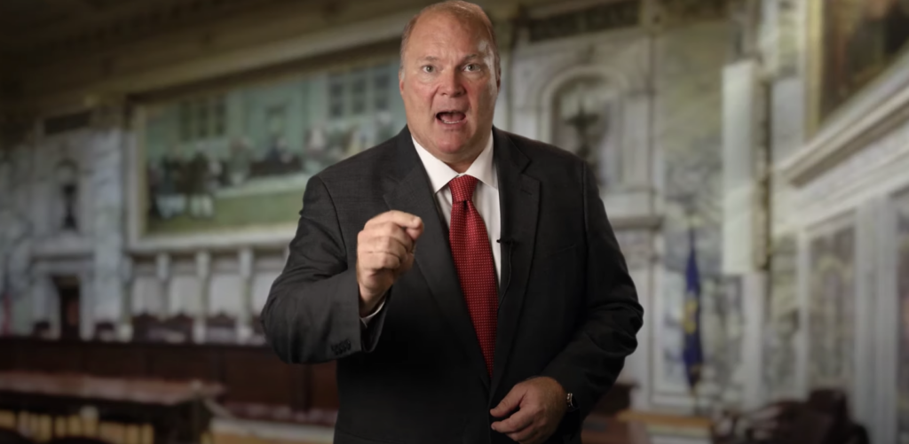 Former Supreme Court Justice Michael Gableman in a video promoting the partisan review of the 2020 election. (YouTube | Office of the Special Counsel)