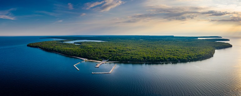 The Northport Pier ferry dock sits at the northern tip of Wisconsin’s Door Peninsula. It serves as a launching point to Washington Island, a community to the north. It is seen here on June 19, 2020. Brett Kosmider / Door County Pulse