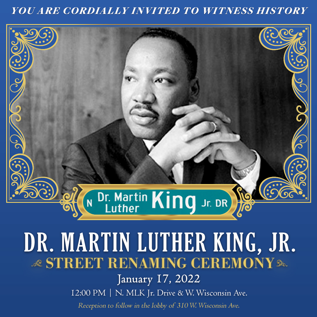 Dr. Martin Luther King, Jr. street renaming ceremony set for Monday, January 17
