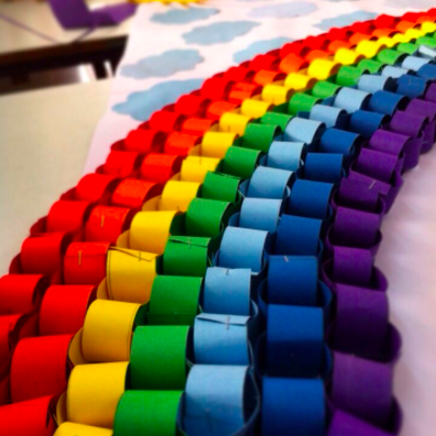 A rainbow chain similar to one removed from a classroom in Waukesha. Photo courtesy of Alliance for Education in Waukesha/Wisconsin Examiner.