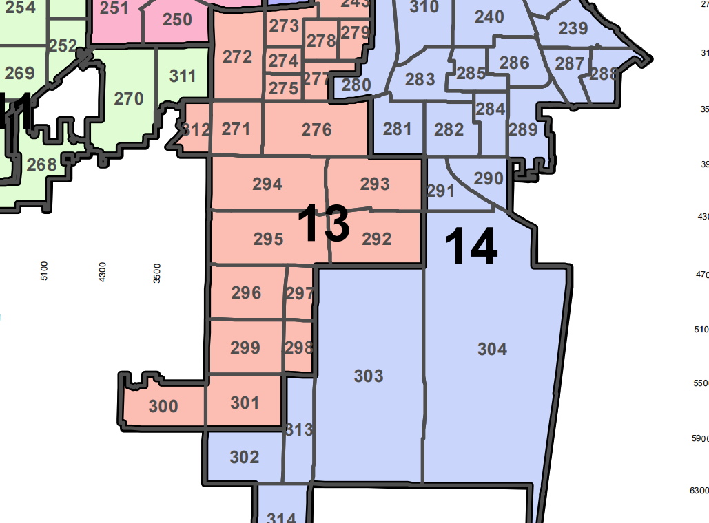 Redistricting Map B. Image from Legislative Reference Bureau.