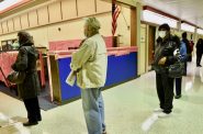 Residents waited patiently to cast their vote at Gwen T. Jackson Elementary School on the city’s North Side during the 2020 fall election. File photo by Sue Vliet/NNS.