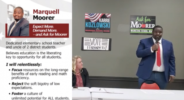 Marquell Moorer at a candidate forum. Screenshot via YouTube