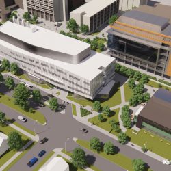 UW-Milwaukee Chemistry Building aerial plan. Rendering by CannonDesign and Kahler Slater.