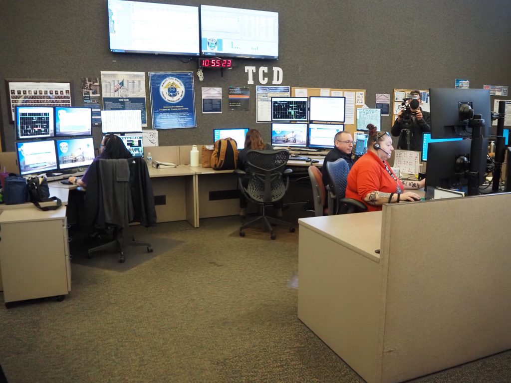 The Milwaukee Police Department 911 call center. Photo by Jeramey Jannene.