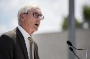 Gov. Tony Evers speaks during a press conference Tuesday, July 6, 2021, in Waukesha, Wis. Angela Major/WPR