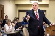 Former state Supreme Court Justice Michael Gableman speaks Tuesday, March 1, 2022, at the Wisconsin State Capitol in Madison, Wis. Angela Major/WPR