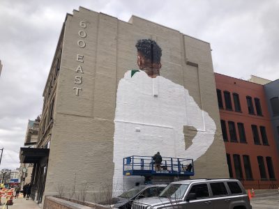 Downtown Gets Three-Story Giannis Mural