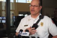 Milwaukee Fire Chief Aaron Lipski speaks at a March 2022 press conference. Photo by Jeramey Jannene.