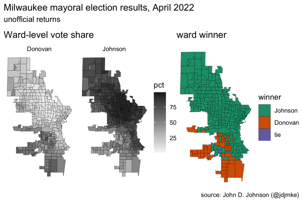 Milwaukee mayoral election results, April 2022 (unofficial returns)