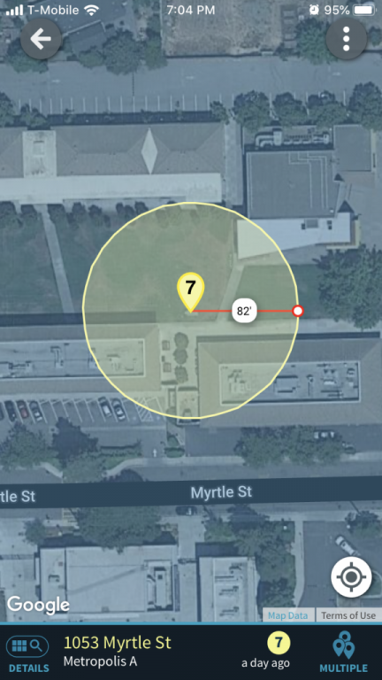 A screenshot of a incident on a map in a ShotSpotter software. (Photo courtesy of ShotSpotter)