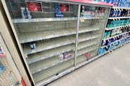 Shelves are bare at locations where people normally receive baby formula, like this Walgreens located on Milwaukee’s South Side. Photo by Matt Martinez/NNS.