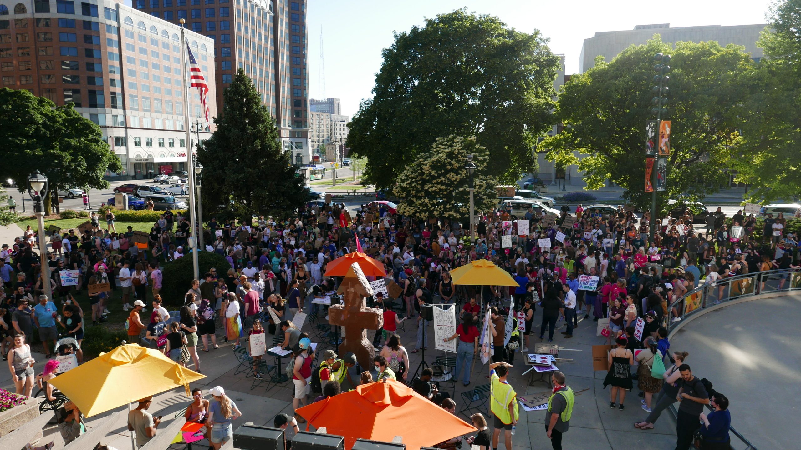 Pro-choice rally at Red Arrow Park. Photo taken June 24, 2022 by Graham Kilmer.