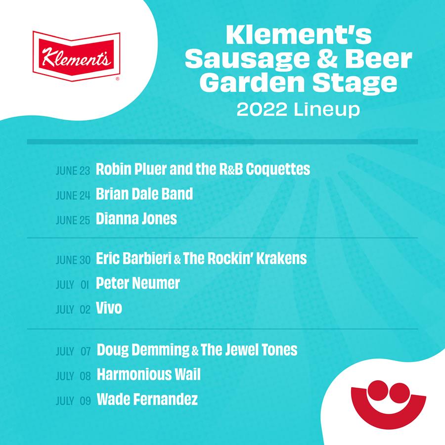 Klement’s Sausage & Beer Garden Stage Features Local Lineup and Activation