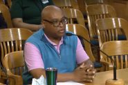 Clifton Crump appears before the Zoning, Neighborhoods & Development Committee in June 2022. Image from Milwaukee City Channel, City Clerk's Office.
