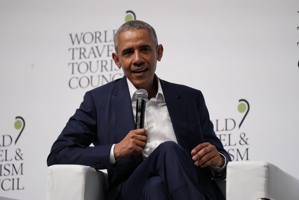 Barack Obama, 44th President of the United States of America. Photo taken April 3, 2019 by the World Travel & Tourism Council, CC BY 2.0 , via Wikimedia Commons
