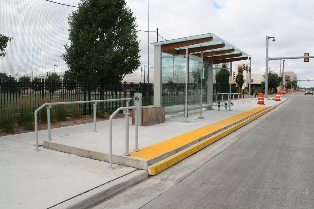 Partially built Bus rapid transit station at W. Wisconsin Ave. and N. 35th St. File photo by Jeramey Jannene.