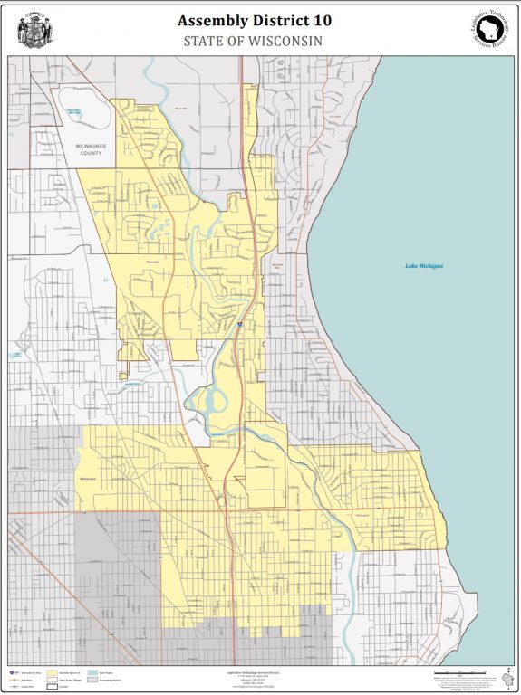 Wisconsin's 10th Assembly District (2022). Image from Wisconsin State Legislature PDF.