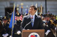 Josh Kaul at Law Enforcement Memorial ceremony. Photo from the Department of Justice.