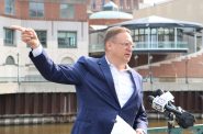 Jay Urban at a press conference near the Kilbourn Avenue bridge, 850 N. Plankinton Ave. Photo taken Sept. 14, 2022 by Sophie Bolich.